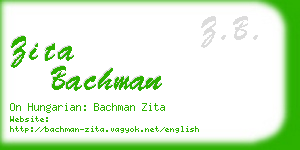 zita bachman business card